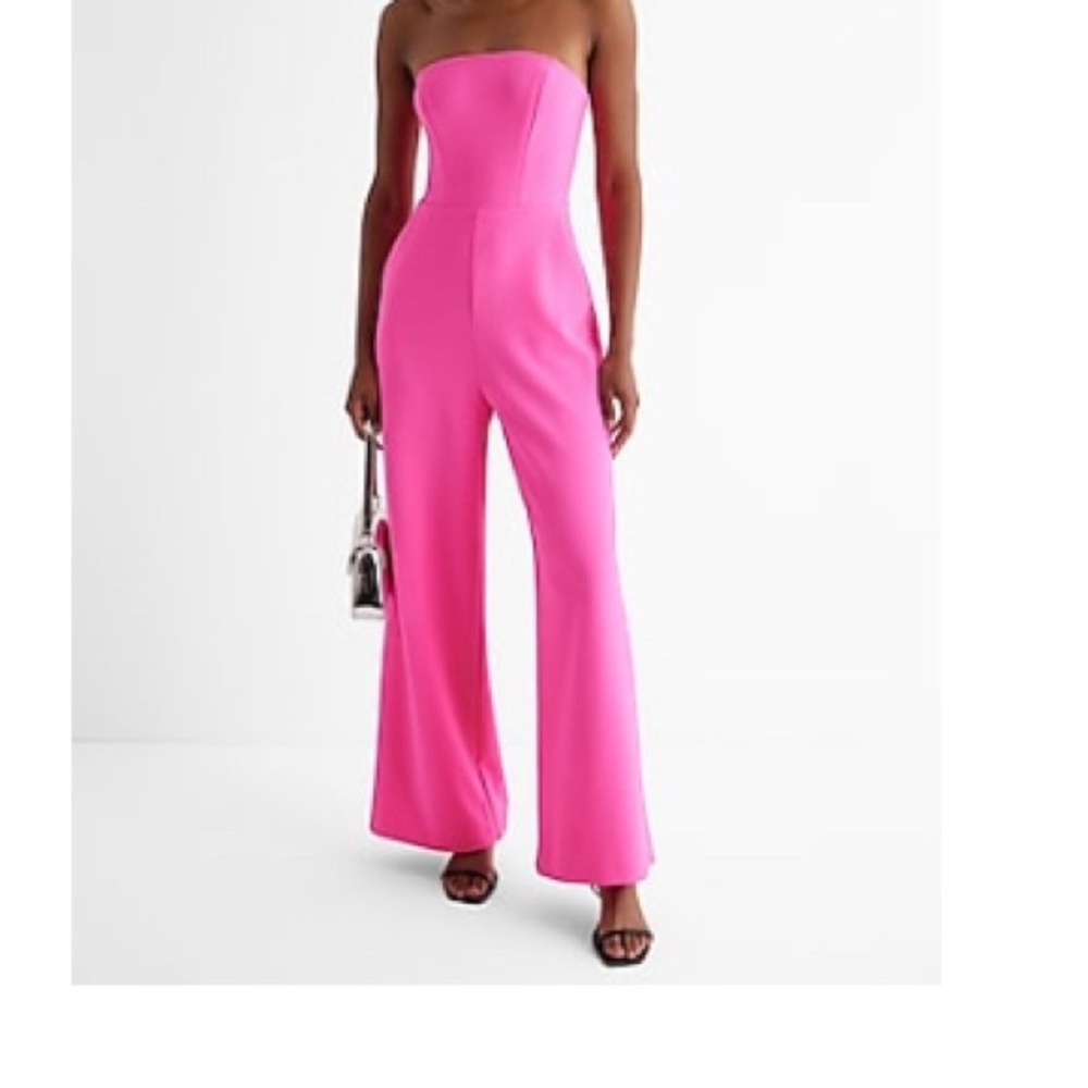 Elegant Pink Strapless Jumpsuit
